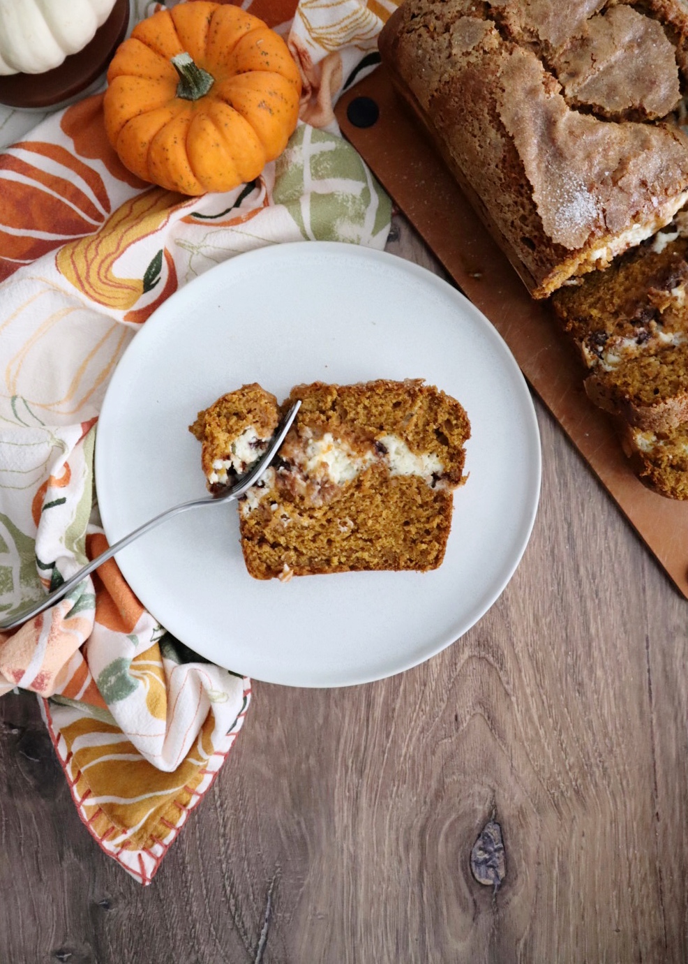 Chocolate Chip Cream Cheese Pumpkin Bread